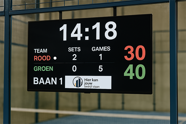 Flexibele weergave padel scorebord